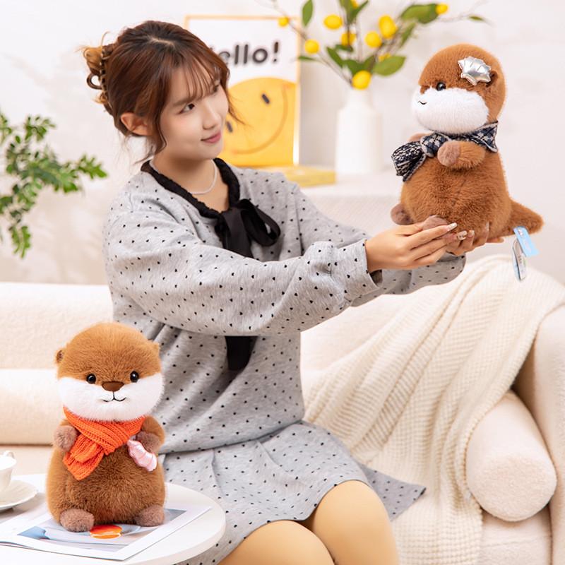 Plush Otter Cute Toy Animal Stuffed Doll Sleep Companion Kids Birthday Gift