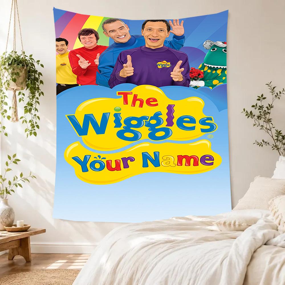 Wiggles Custom Name Tapestry Foldable Wall Tapestry Smooth Polyester Great for Meditation Room All-Season Use Housewarming Gift
