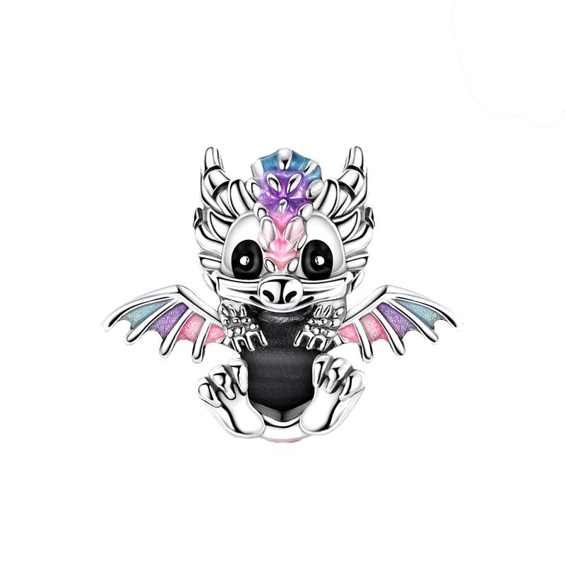 Fire Dragon Charms Bead Copper Chameleon Dangle Pendant Fit Bangle Bracelet Necklace Diy Jewelry