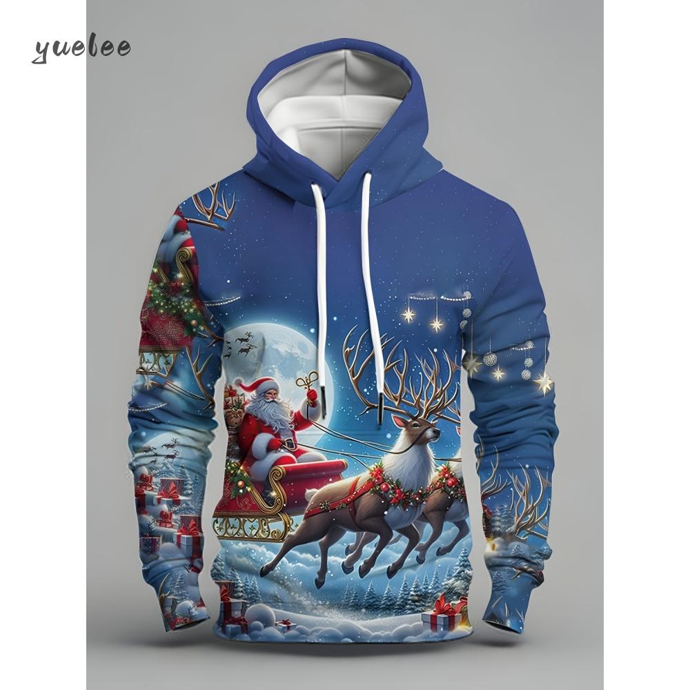 Santa Claus Graphic Print Hoodies Men Women Fashion Christmas Hoodie Sweatshirt Snowman Tracksuits Men clothing Winter Falls