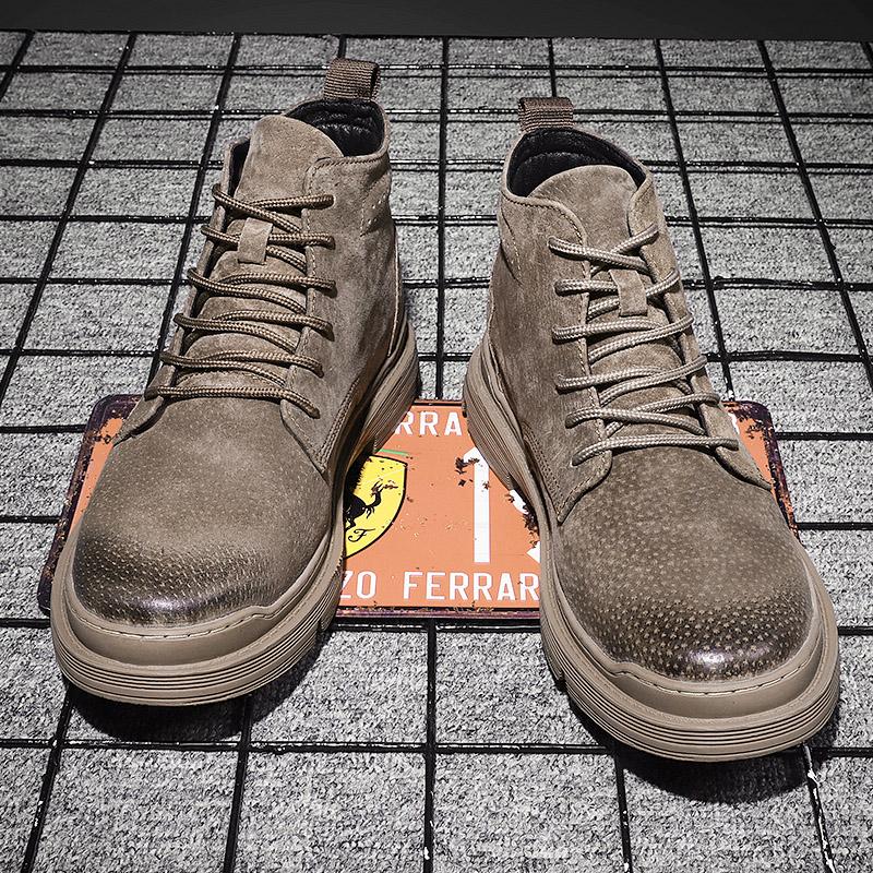 Fashion Winter Men's Ankle Boots Classic Business Leather Boots Men's Casual Short Boots Lace Up Fashion High Top Shoes Free Delivery