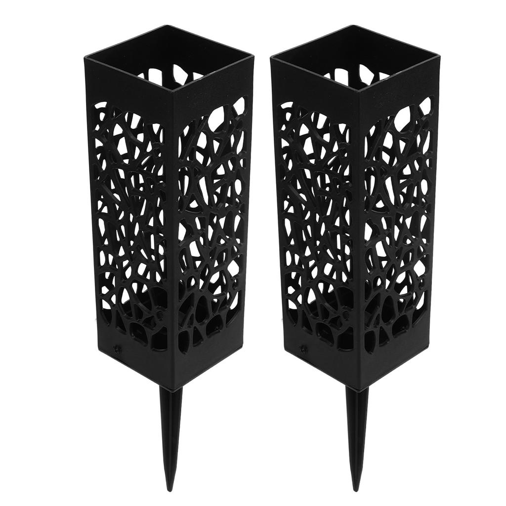 2 Stück Vase Schwarz Säule Einzigartiges Hohl-Design Einfache Installation Erdspieß