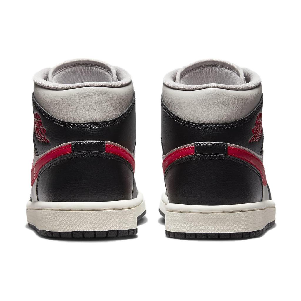 New Jordan 1 Mid Black College Grey Gym Red Women's BQ6472-060