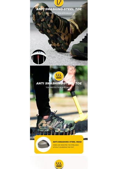Men's Camouflage Safety Work Shoes - Anti-smash, Anti-puncture, Wear-resistant, Anti-slip, Four Seasons.