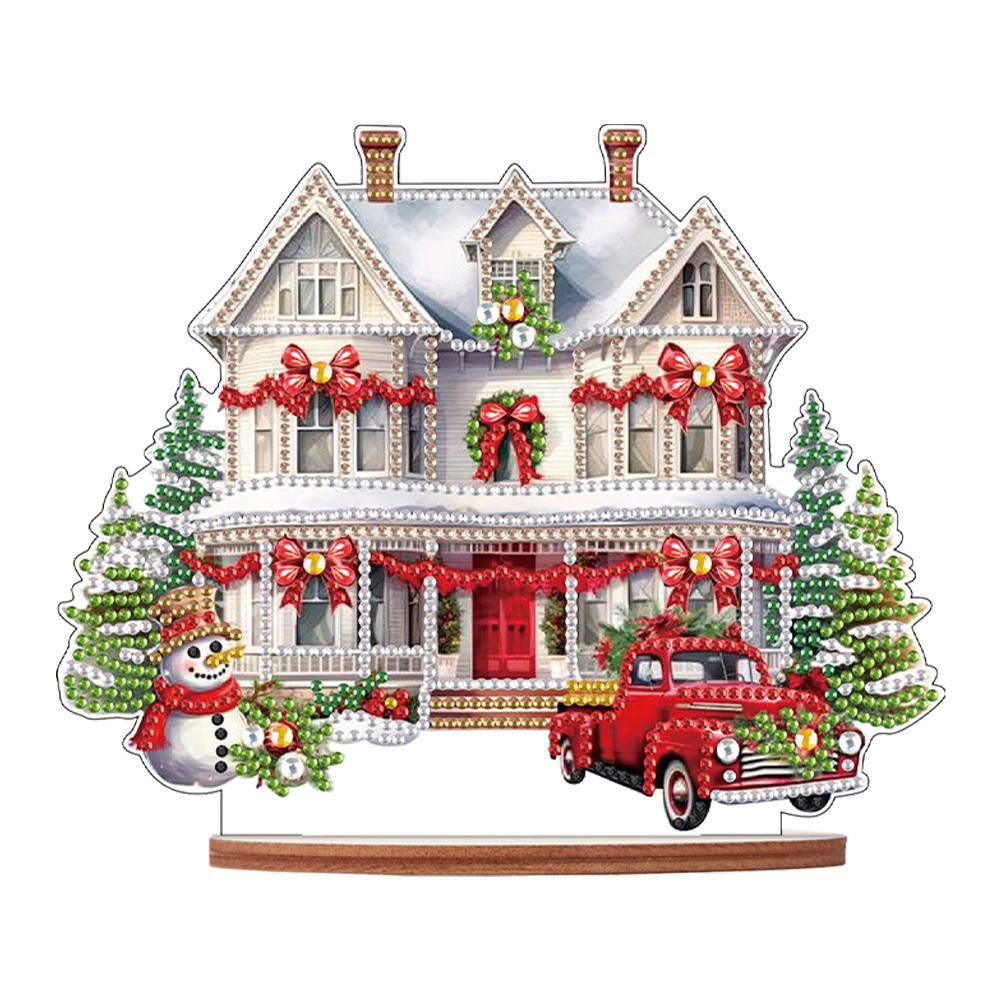 2D/Flat Xmas Shop DIY 5D DIY Diamond Art Tabletop Decorations Diamond Painting Desktop Decorations for Home Office Desktop Decor