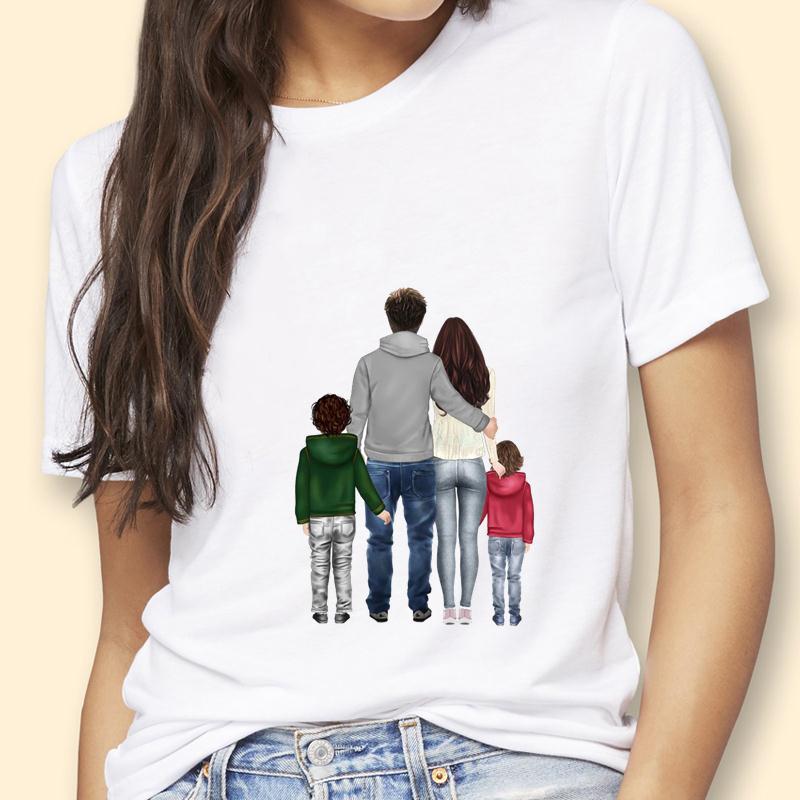 Mothers Day Theme Cute Cartoon Trend ShortSleeved Womens TShirt Polyester Fabric Simple AGeneration Style