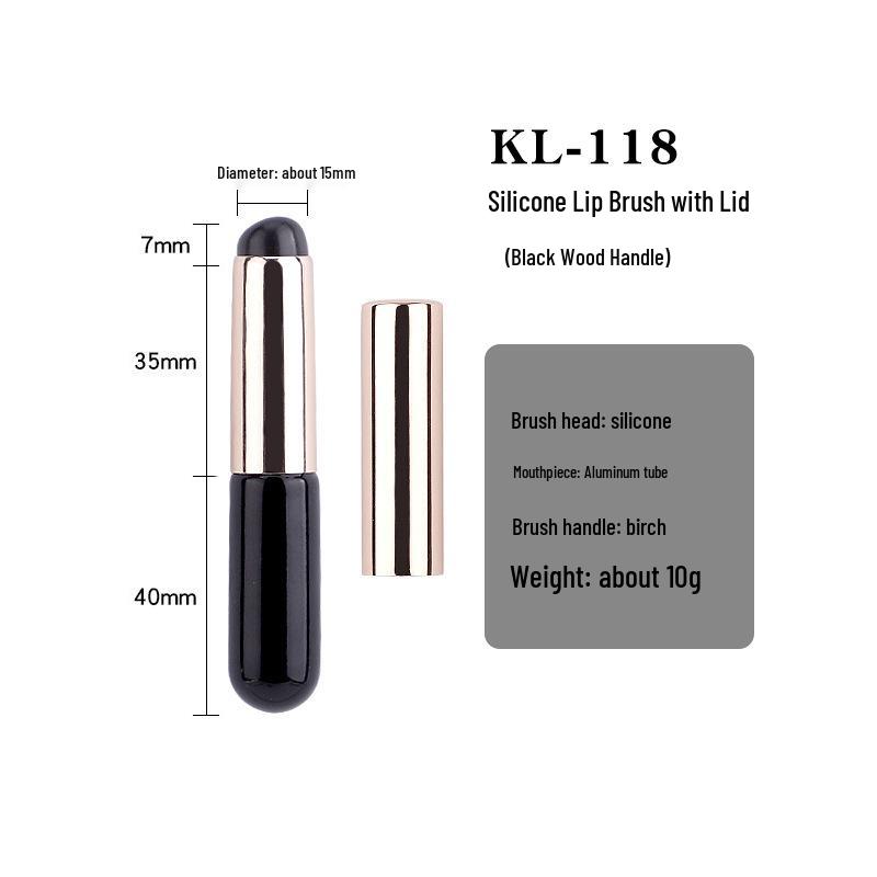 Portable Silicone Lip Brush with Lid – Mini Round Head Makeup Tool