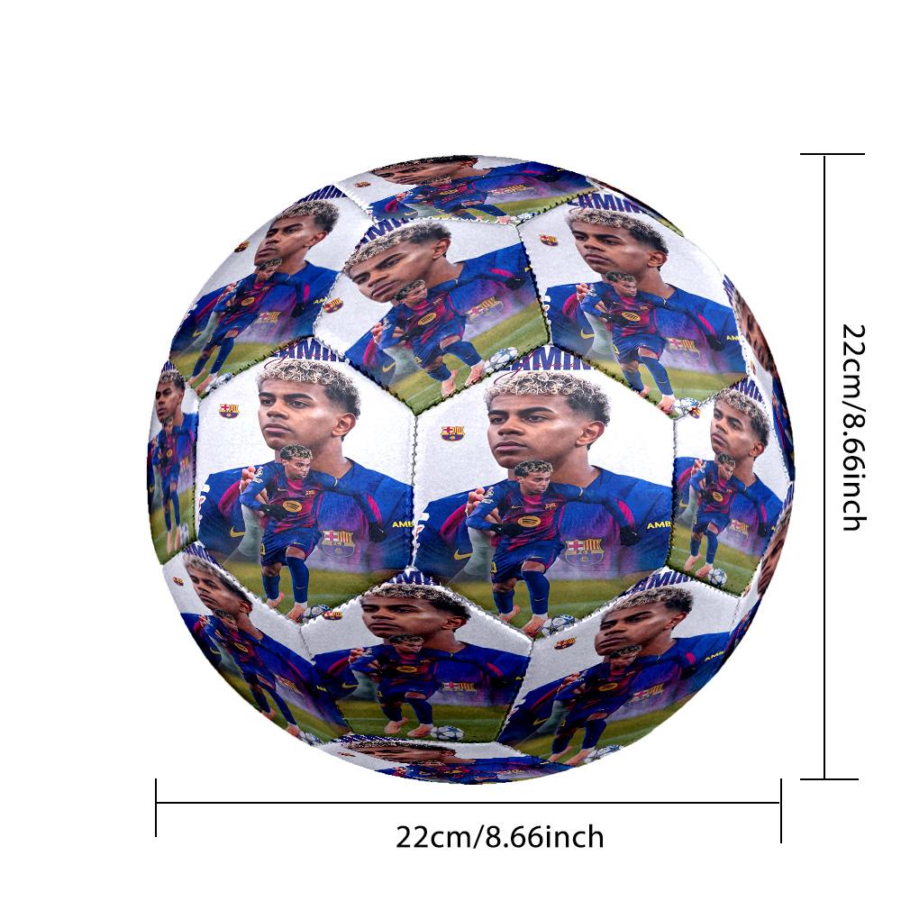 Lamine Yamal 19 Lamine Yamal Fc Barcelona Größe 5 Fußball Maschinengenäht Indoor/Outdoor Training und Spiele Überraschungs-Kollektion Geschenk Perfektes Geschenk für F