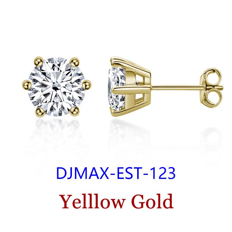 Premium 0.5-2ct Moissanite Diamond Stud Earrings for Women Orginal 925 Silver Screw Back Women Moissanite Earring