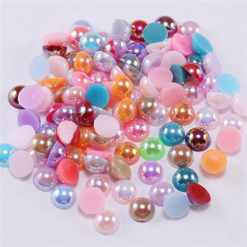 Beads Flat Scrapbook DIY Clothing Accessories Jewelry Imitation Pearl Back Cabo Nail Art Half Round