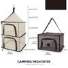 Square Multifunctional Hanging Drying Net Foldable 4 Layer Dishware Organizers For Kitchen & Travel