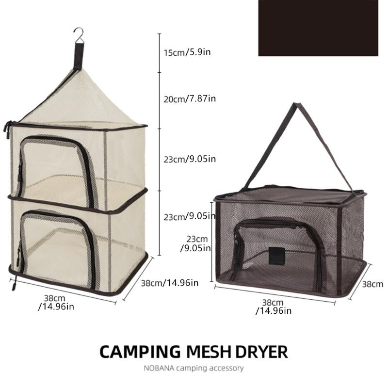 Square Multifunctional Hanging Drying Net Foldable 4 Layer Dishware Organizers For Kitchen & Travel