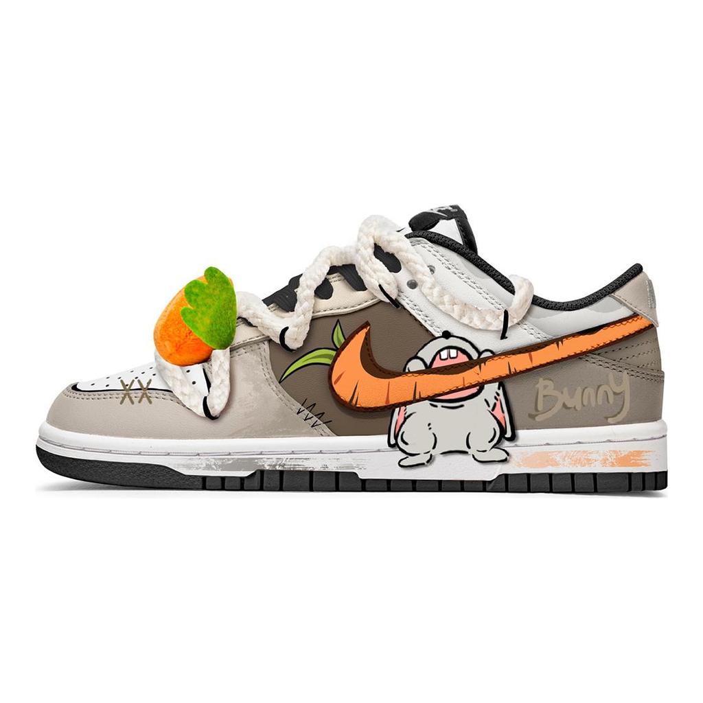 Nike Dunk Slip Resistant Abrasion Resistant Low top Skateboard Shoes Unisex Brown White DD1391-100(Team202-)