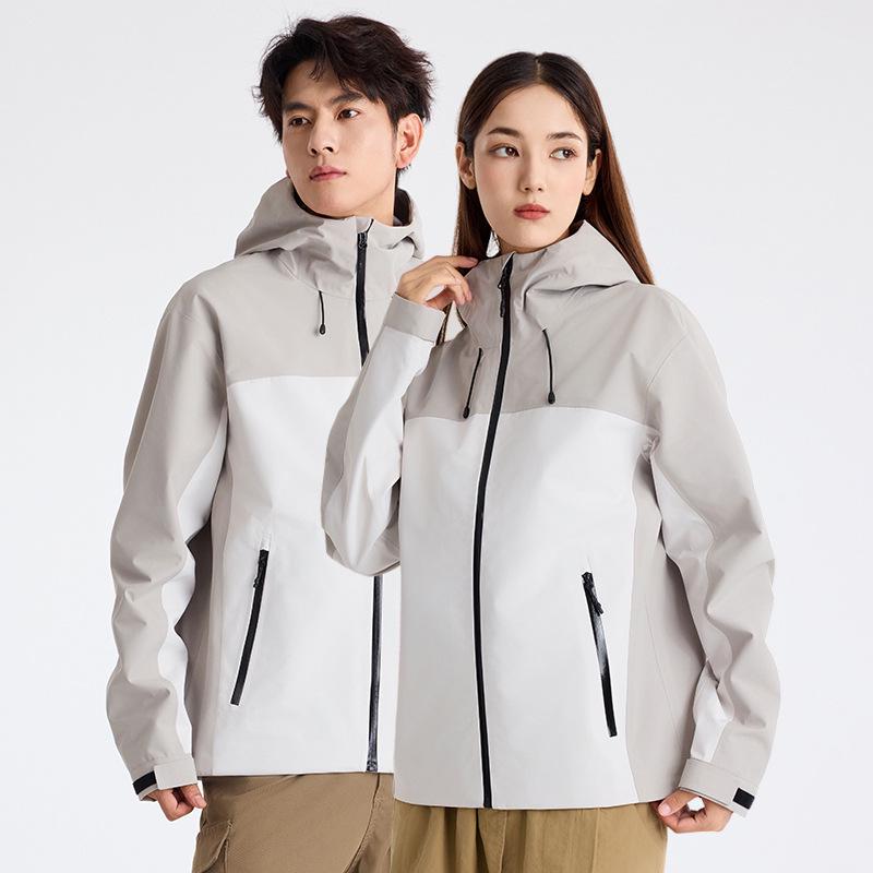 

Осенняя национальная мужская водонепроницаемая куртка для активного отдыха: Однослойный, трехслойный хардшелл для альпинизма M покинуть белый/хаки