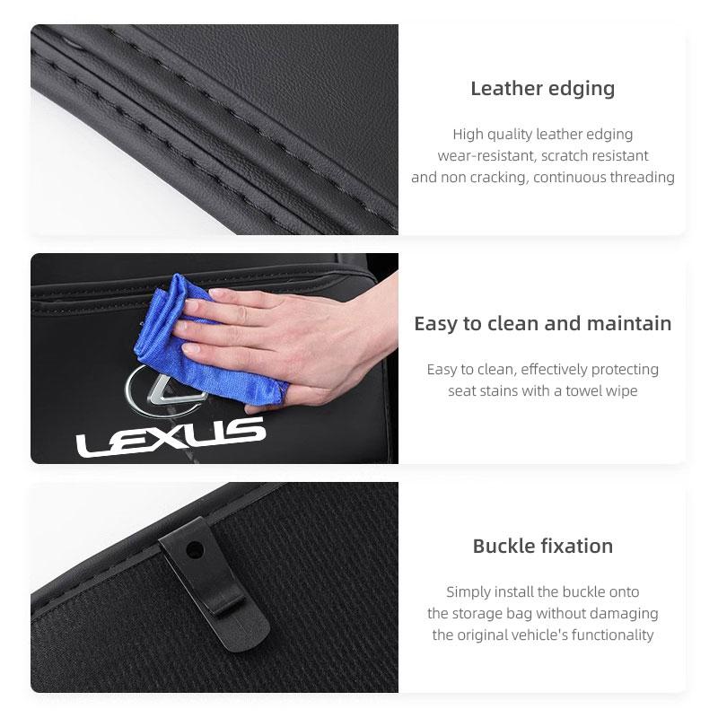 PEOB7 Car Seat Back Anti Kick Cover Pad Leather Protector Mat Tire Valve Cap For Lexus F Sport ES LM GS IS NX RX LX IS250 IS430 RX300