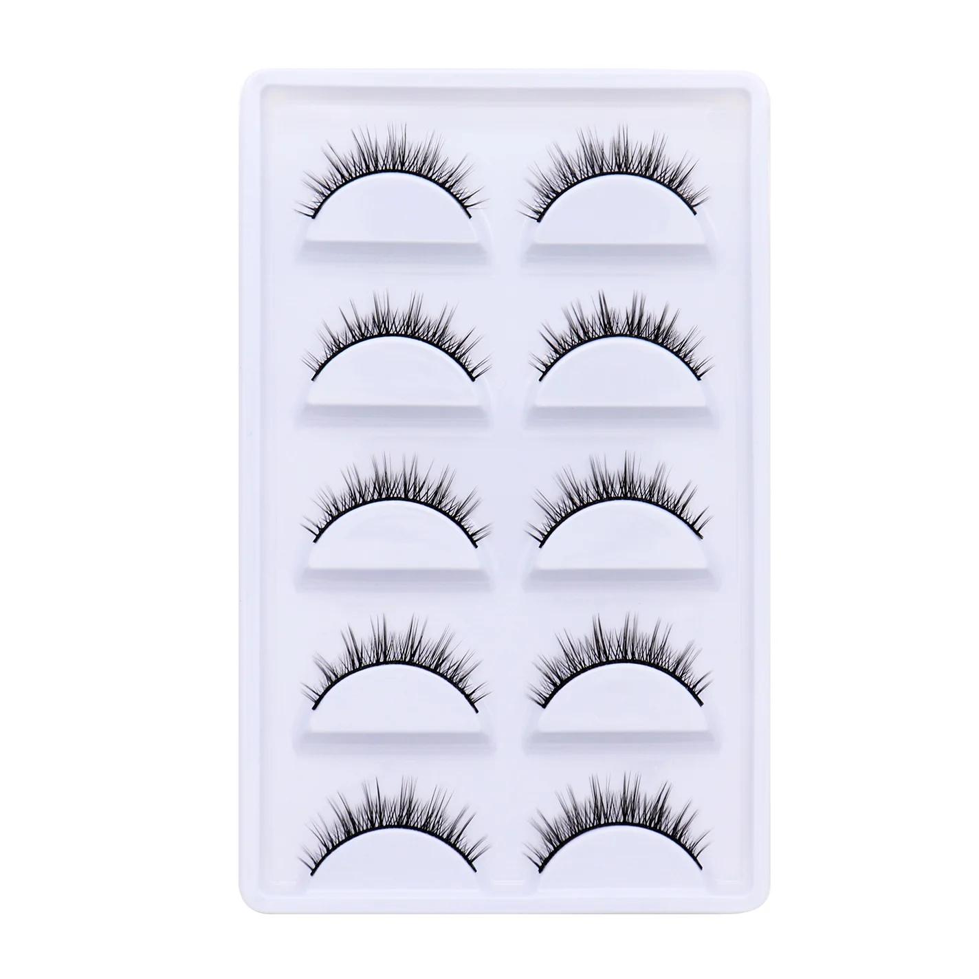5/10Pairs lashes false eyelashes eye fake lash eyelash extension natural set wispy lashes supplies tools beauty cross individual чёрный