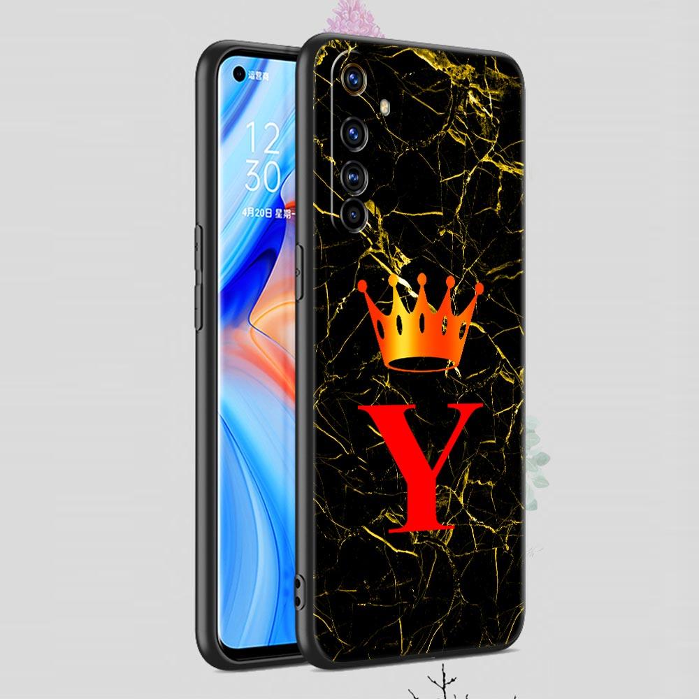 Marble Letter Case For Realme C67 C63 C55 C53 C35 C25 C21 GT 2 3 5 6 10 11 12 13 Pro Plus 5G Soft TPU Phone Cover Fundas Capas