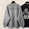 Damenmode Lockeres Bären-Sweatshirt Lässig Plus Fleece Dreidimensionale Dekoration Top