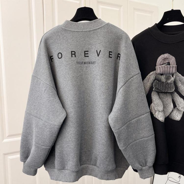 Damenmode Lockeres Bären-Sweatshirt Lässig Plus Fleece Dreidimensionale Dekoration Top
