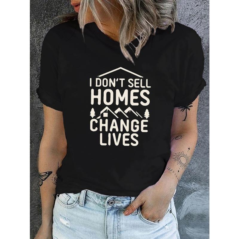 

Casual Short-Sleeve Crew Neck T-Shirt for Women, Perfect for Summer and Spring S чёрный