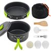 Outdoor Nesting Stainless Steel Cookware Set Ultra-Light Camping Pot/Pan Kit Compact Carry Bag for Backpacking Hiking