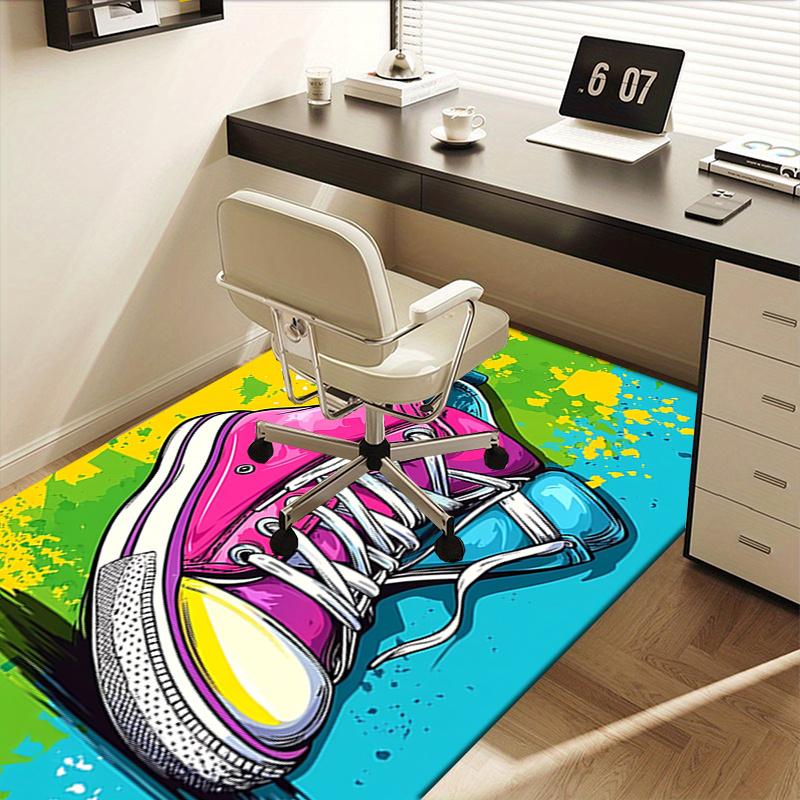 Skateboard Shoe Graffiti Chair Mat Office Carpet: Oversized Rug for Home Decor, Sofa Carpet, Desk Mat Perfect Gift for Any Room
