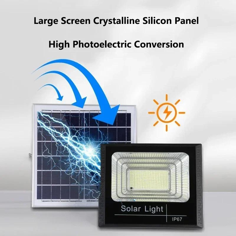 Solar Flood Lights with Remote Control, IP67 Waterproof Adjustable Spotlight for Villa & Street Lighting