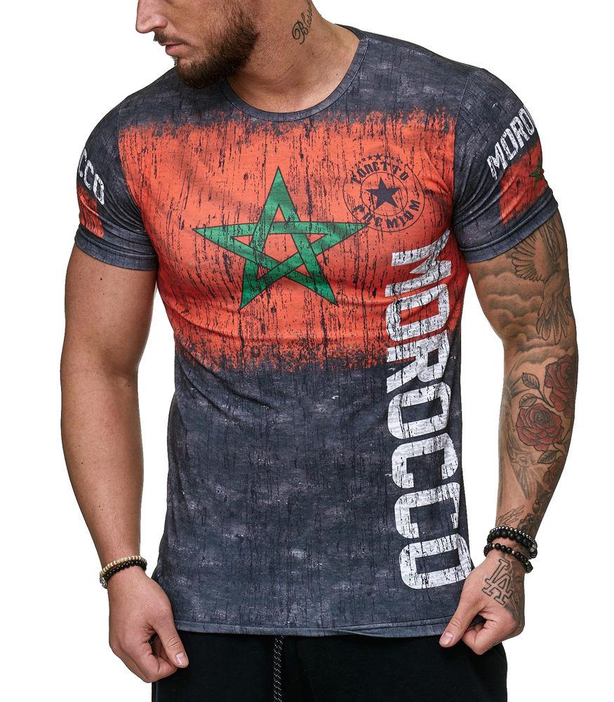 T-shirt Maroc pour homme T-shirt Morocco gris uygun fiyatlı satın alın ...