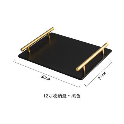 Imitation marble textured ceramic tray Skincare products, jewelry storage tray Dressing table storage ornaments Bathroom tray
