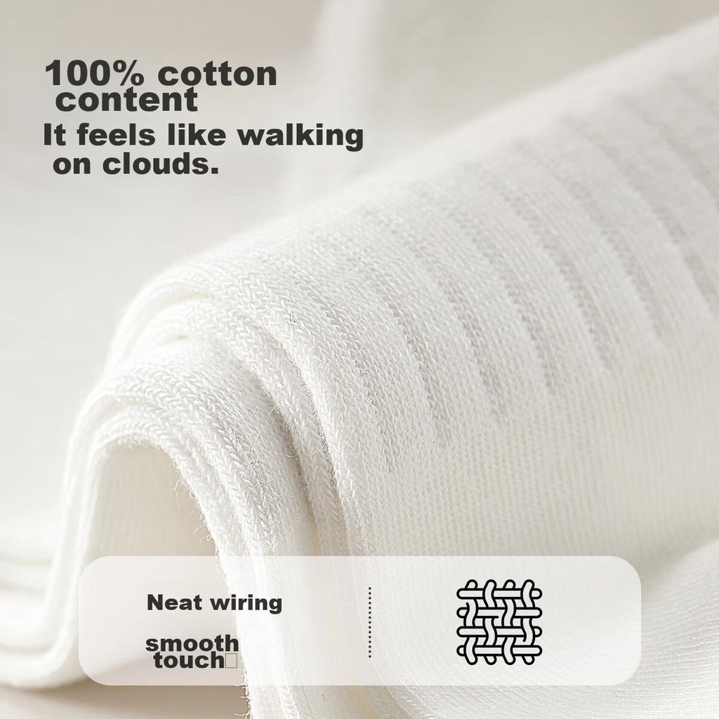 MiiOW Women's Socks for Autumn And Winter, 100% Pure Cotton Embroidery Mid-Calf Socks, And Odor-Resistant Women's Socks, 2025 New Product, 5 Pairs