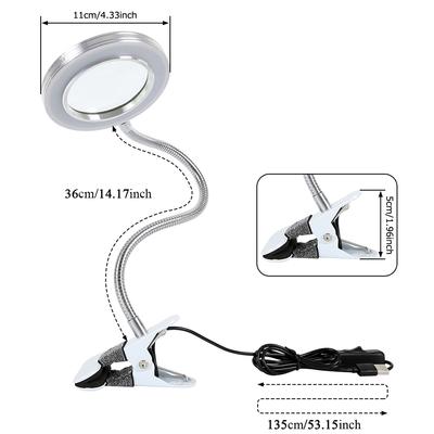 8X Vergrößerungsglas Nagel Beauty Licht Tattoo Clip Licht Make-up Ausrüstung Werkzeug USB Student Augenschutz Leselampe Tragbare Schreibtischlampe