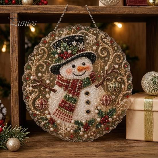 Weihnachts-Kunst-Sonnenfänger-Bausatz mit Kunstperlen, DIY-Set, Hängender Schmuck, Weihnachtsmann, Festliche Freizeitaktivitäten, Weihnachtsbaum-Basteln für Erwachsene,