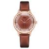 Creative Quartz Watch Leather Crystal Aesthetic Clock Versatile Business Women Wristwatch