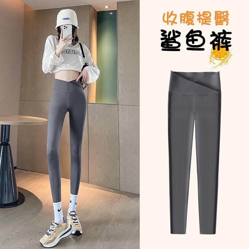 Shark Pants Barbie Leggings Large Size Outer Wear Cross High Waist Hip Lift Abdomen Autumn and Winter Leggings Women