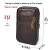 Men's Cowhide Leather Phone Waist Bag - Durable Vertical & Horizontal Styles for Sports & Construction Sites