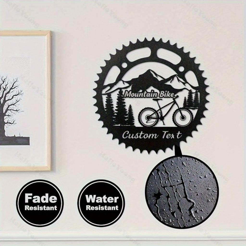 Customizable Metal Wall Art Mountain Bike Surname Home Restaurant Decor