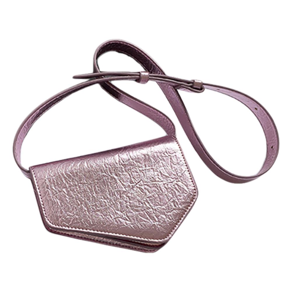Women Irregular Shoulder Bag PU Leather Shiny Crossbody Bag Adjustable Strap All-Match Satchel Bag Ladies Commute Bag