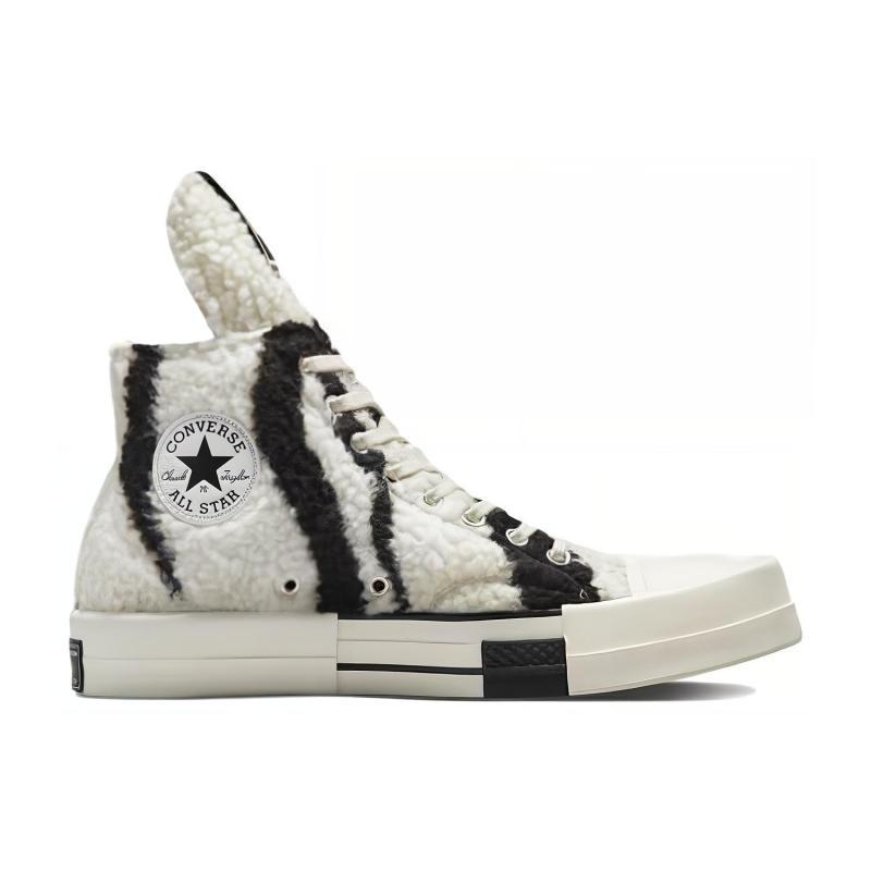 Converse Turbodrk Chuck Taylor All Star 70 Hi Rick Owens Drkshdw Sherpa Zebra Print White Black Unisex