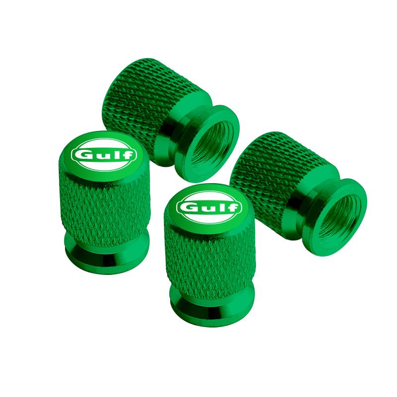 4pcs Metal For GULF Badges Jaguar Land Rover Skoda Seat Hyundai Volvo Peugeot Car Wheel Tire Valve Caps Covers Accessories