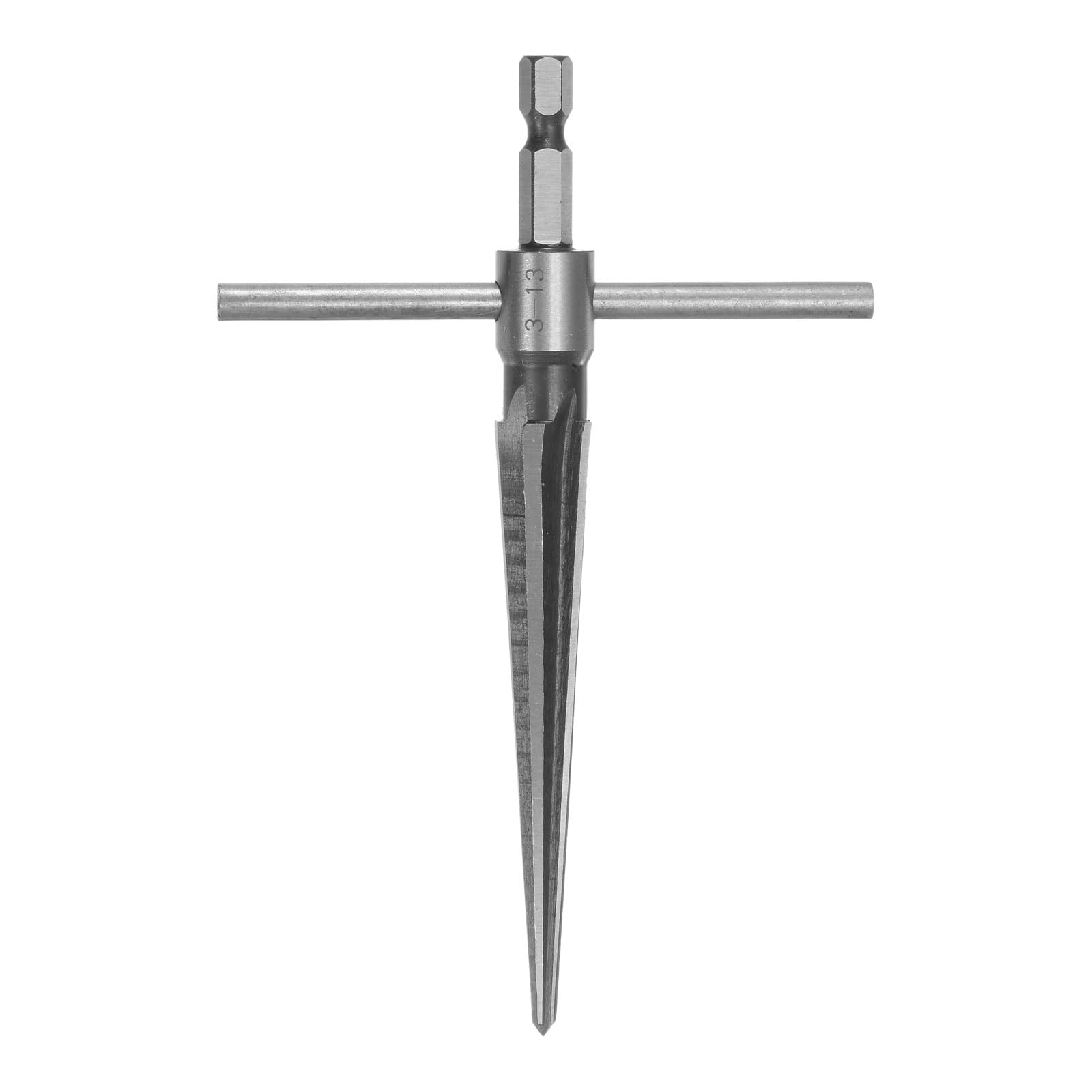

uxcell Taper Reamer Tool with 6 Chamfer Bridge Pinhole Handheld Metal Taper Reamer with for and Deburring T-Hand Grooves, T-Handle Woodworking,