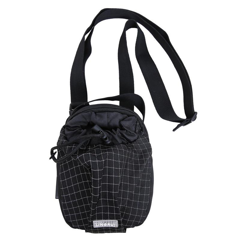 Men's and women's small satchel, functional trendy brand, mobile phone drawstring, small bag, earphone bag, boys' messenger bag, shoulder backpack