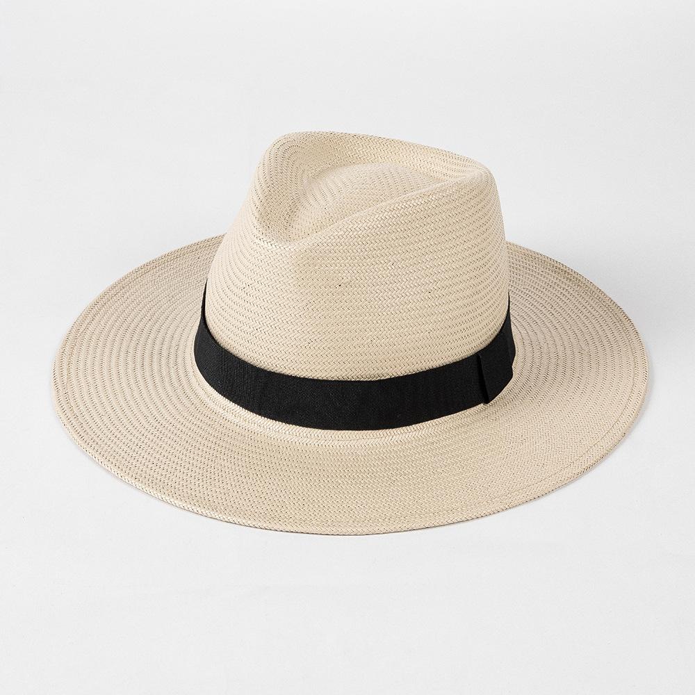 European, American spring and summer new fashion casual papyrus webbing Panama straw hat summer outdoor sunscreen sunshade jazz hat