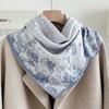 Chessboard Plaid 71CM Cotton and Linen Silk Scarf Small Square Scarf Women's Spring and Autumn Summer Thin Scarf Scarf Linen Headscarf Belt