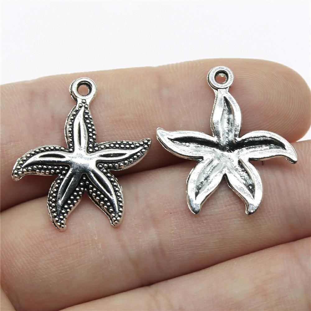 20 Stück Seestern Charms Antik Silber Farbe Seestern Anhänger Charms Meerestier Seestern Charms Für Schmuckherstellung DIY Basteln