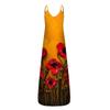 Women Summer  Sunflower Print Sleeveless Plus Size Pullover Long Dresses