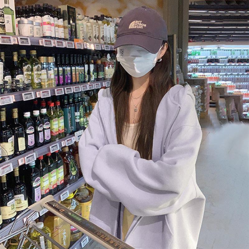 Women's Hooded Sweatshirt/zip-up Cardigan for Autumn/winter; Casual Outerwear for Women