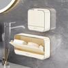 Punch-Free Wall-Mounted Soap Dish with Lid and Drainage