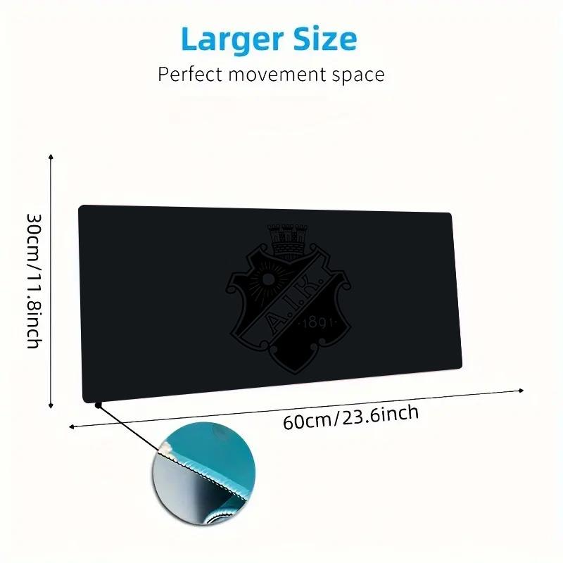 AIK Fotboll Print Cushion Non-slip Laptop Tablet Big Mousepad XXL Mat Mini PC Playmat With Lock edge