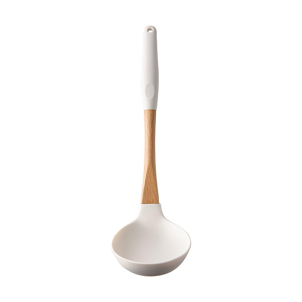 11-Piece Silicone Kitchen Utensil Set with Solid Wood Handles