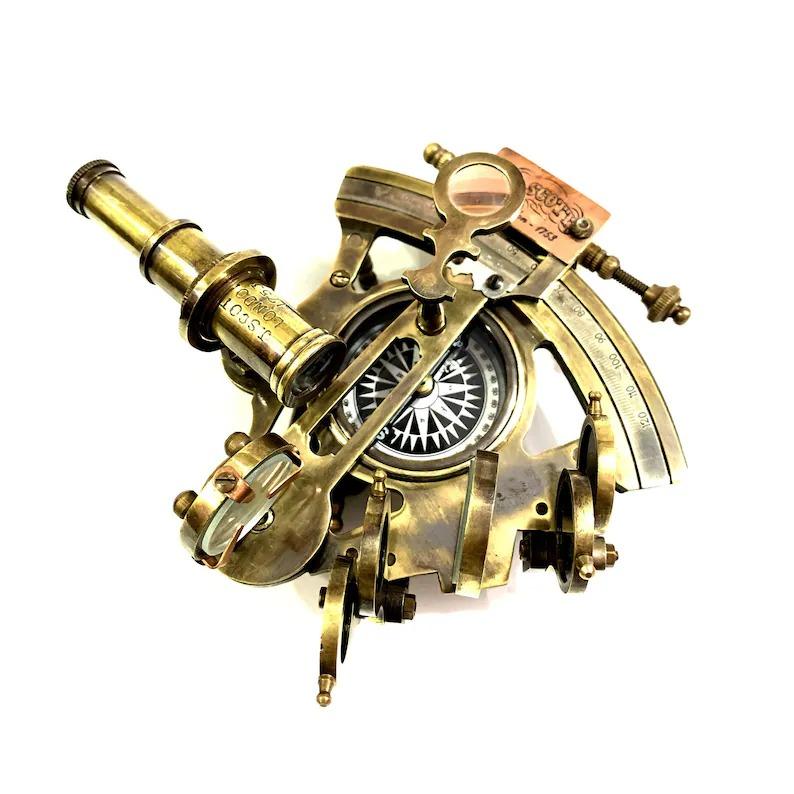 

Navigation Sextant J. Scott London with Compass Hardwood Box/Astrolabe Marine Sextant/Ship s Instruments Sailor Sextant 5 inch коричневий